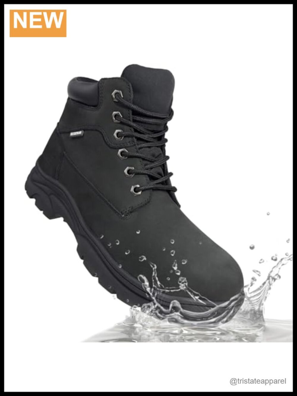 Men's Waterproof Leather Slip Resistant Work Construction Boots